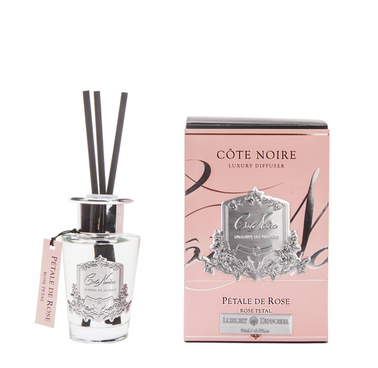 Cote Noire Diffuser Set - Rose Petal - Silver