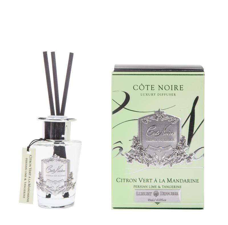 Cote Noire 90ml Diffuser Set - Persian Lime & Tangerine - Silver - GMSS15022
