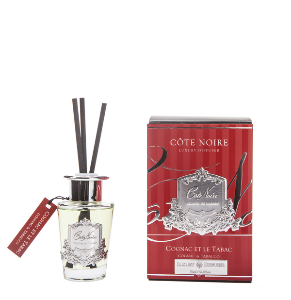 Cote Noire 90ml Diffuser Set - Cognac & Tabacco - Silver - GMSS15024