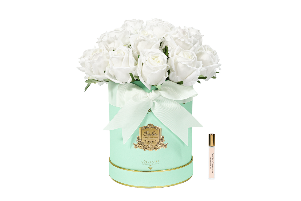 *NEW* HAT BOX ROSE BOUQUET - Ivory White