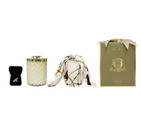 Herringbone Candle With Scarf Blond Vanilla - Cream & Golden Bee lid - HCG03