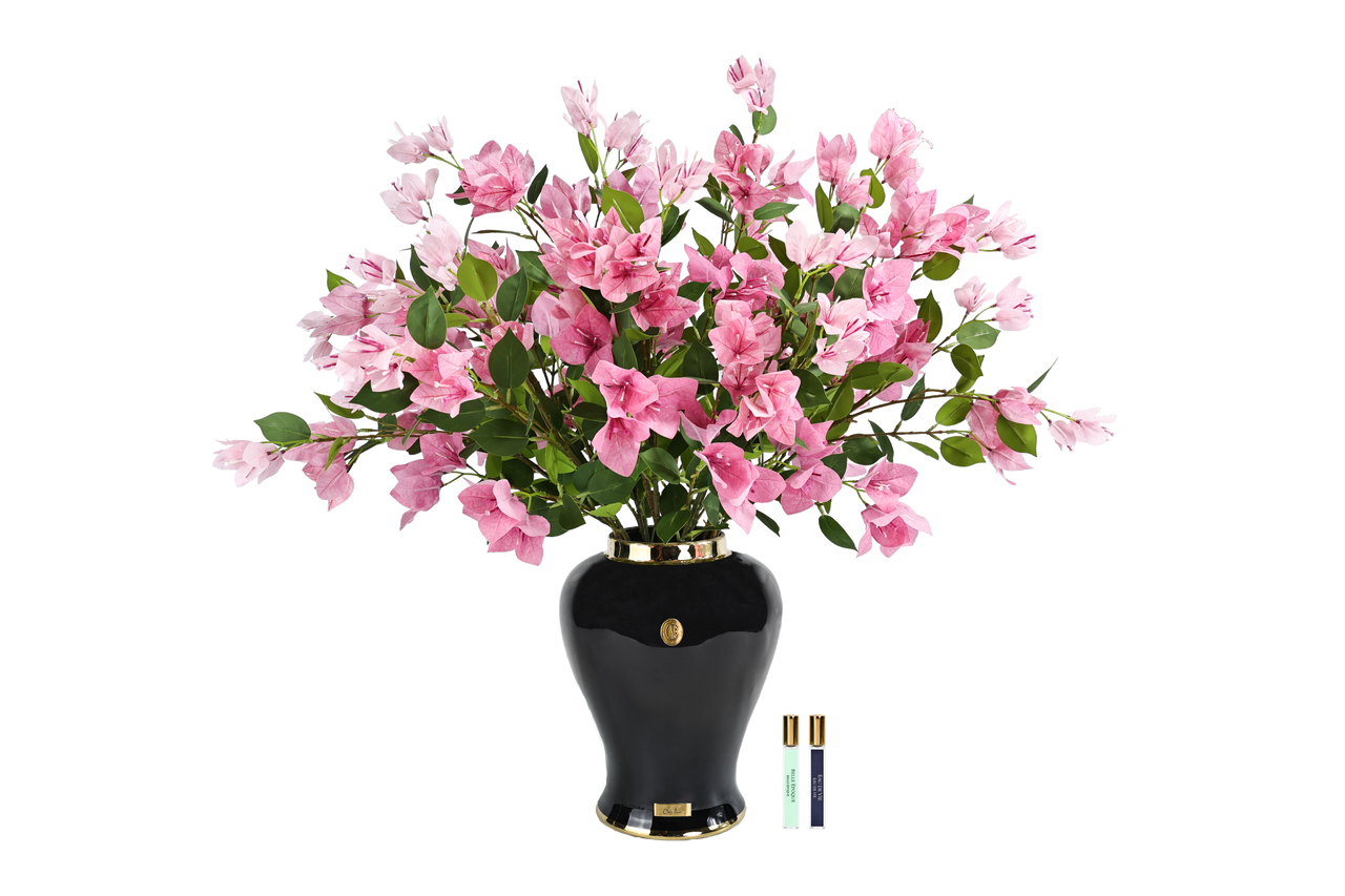 *NEW* Cote Noire - Imperial Bougainvillea - Piano Black urn with Pink - IMPB06