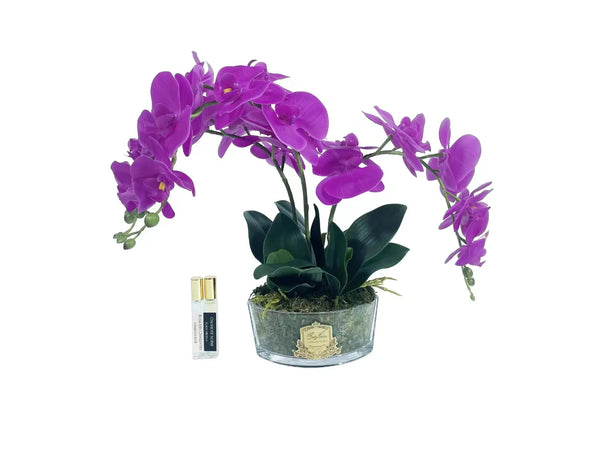 ORCHID BOUQUET - FUSCHIA & GOLD BADGE - OOV09