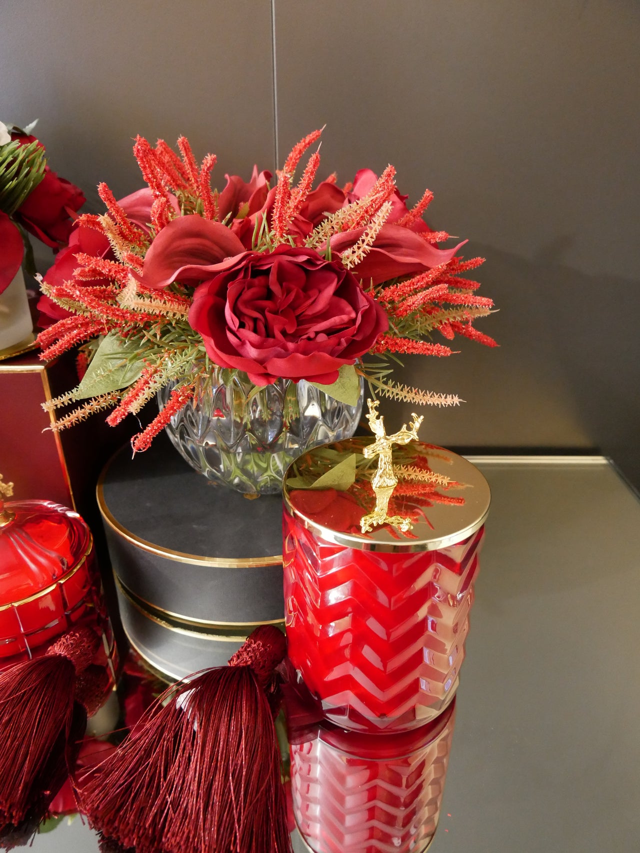 Roses & Lilies Bouquet - Red - RRL04