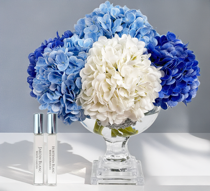 *NEW* LUXURY PROVENCE HYDRANGEAS BOUQUET MEDIUM - MIXED BLUE - SILVER BADGE - PHB03M