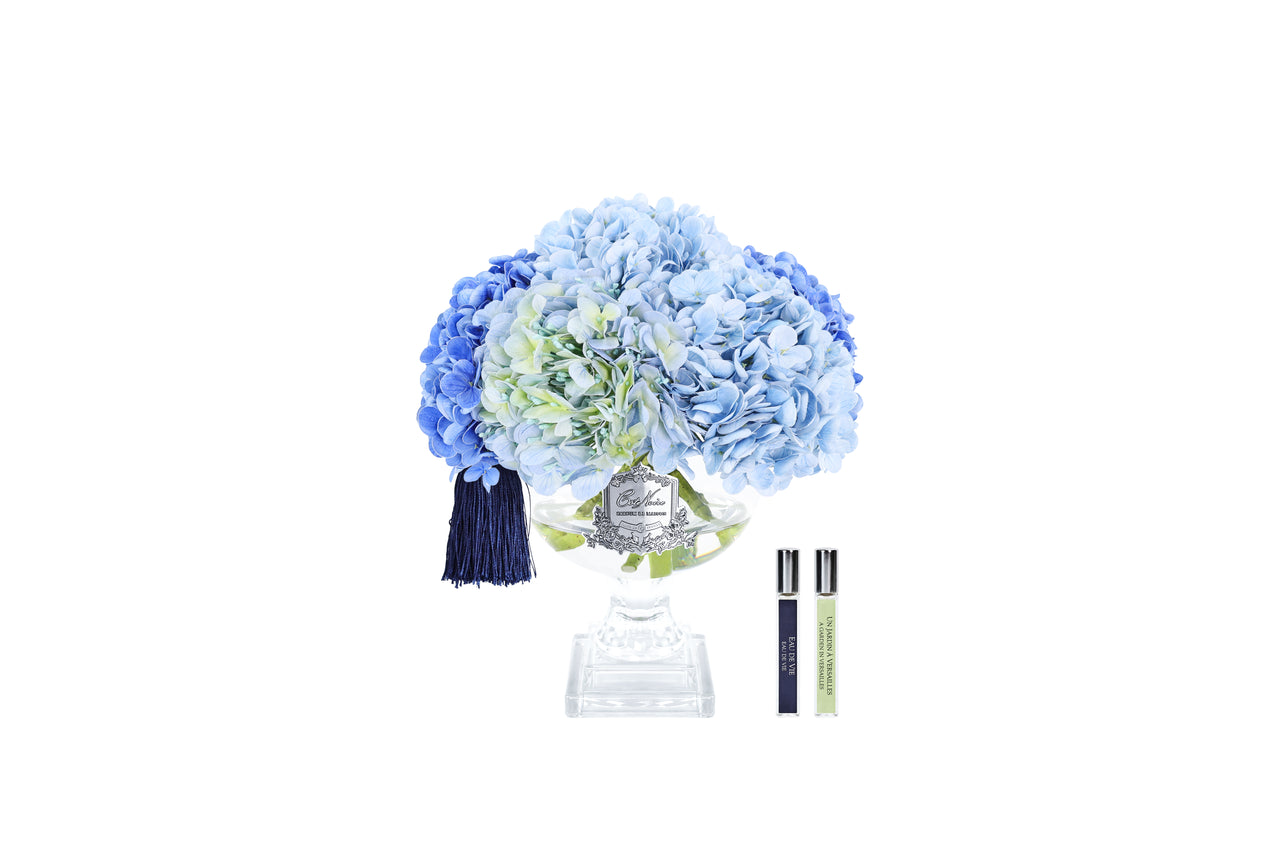 LUXURY PROVENCE HYDRANGEAS BOUQUET MEDIUM - MIXED BLUE - SILVER BADGE - PHB03M