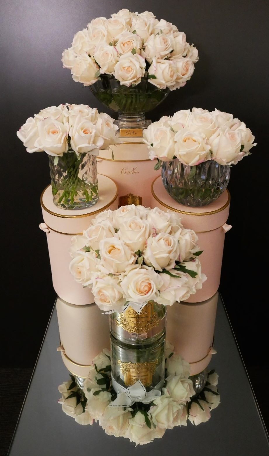 *NEW* LUXURY GRAND ROSE BUD BOUQUET - GOLD BADGE - BLUSH - PINK BOX - LRB02