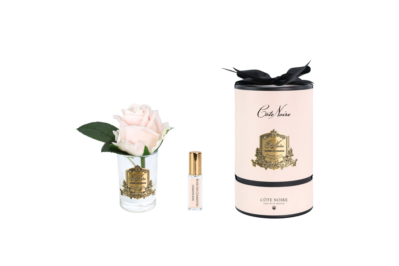 RMR55 | *NEW* Rose bud Champagne Pink & Clear Glass