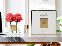 COUTURE SQUARE 4 ROSE BUDS CLEAR GLASS GOLD - Peach - SVC405