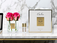 COUTURE SQUARE 4 ROSE BUDS CLEAR GLASS GOLD - Magenta - SVC407