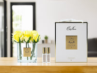 COUTURE SQUARE 9 ROSE BUDS CLEAR GLASS GOLD - Yellow - SVC908