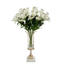 MVH01 | NEW Marble Vase Holder in White & Gold