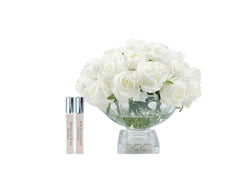 Centrepiece - White Rose Buds & SILVER - CPRB01