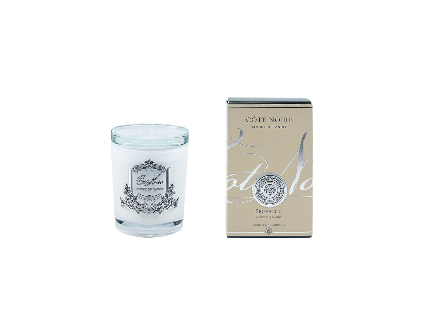 White Vessel Candle - Prosecco - Silver Badge