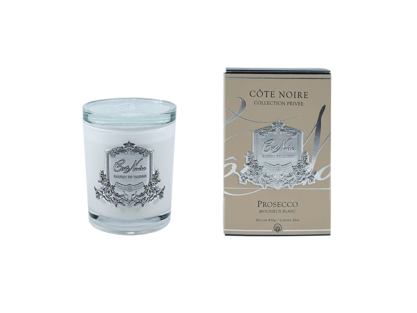 White Vessel Candle - Prosecco - Silver Badge