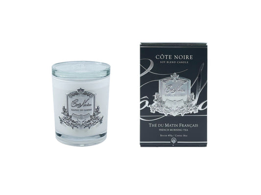 White Vessel Candle - French Morning Tea - Silver Badge