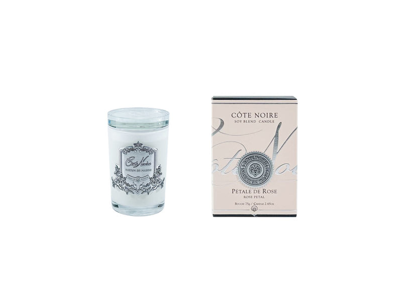 White Vessel Candle - Rose Petal - Silver Badge