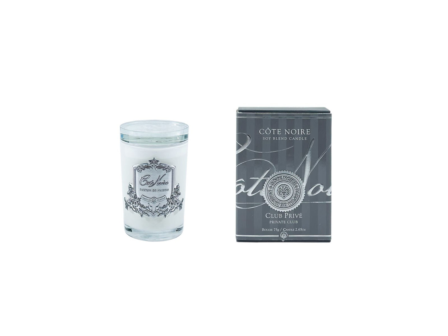 White Vessel Candle - Private Club - Silver Badge