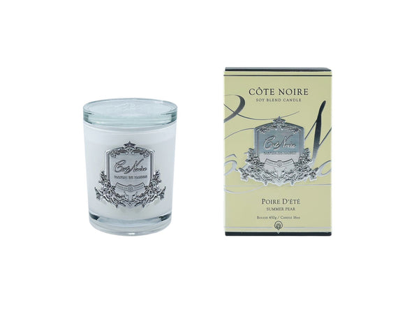 White Vessel Candle - Summer Pear - Silver Badge