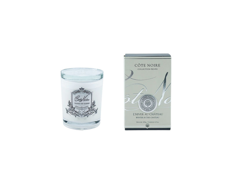 White Vessel Candle - Winter in the Chateau - Silver Badge