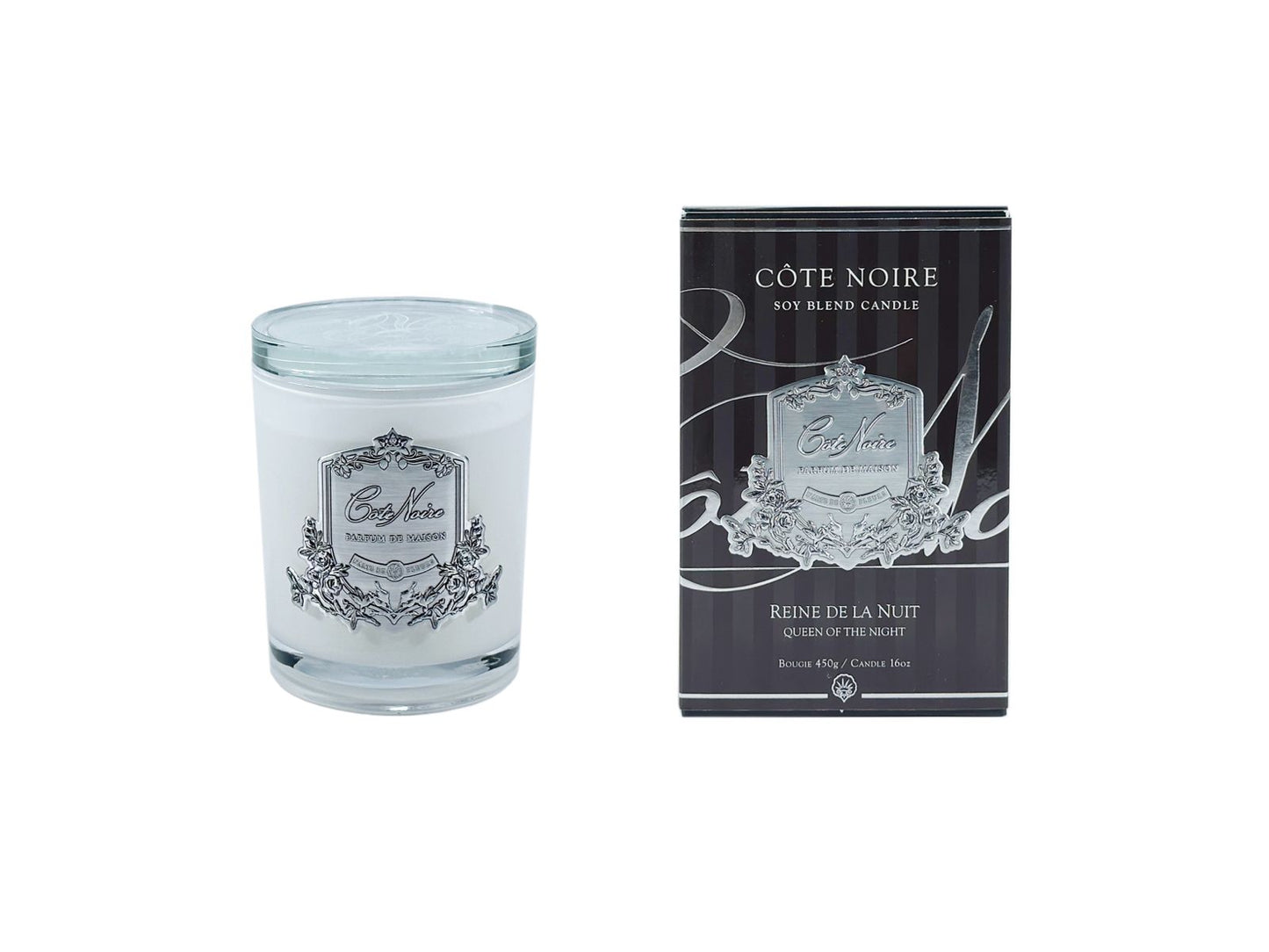 White Vessel Candle - Queen of the night - Silver Badge