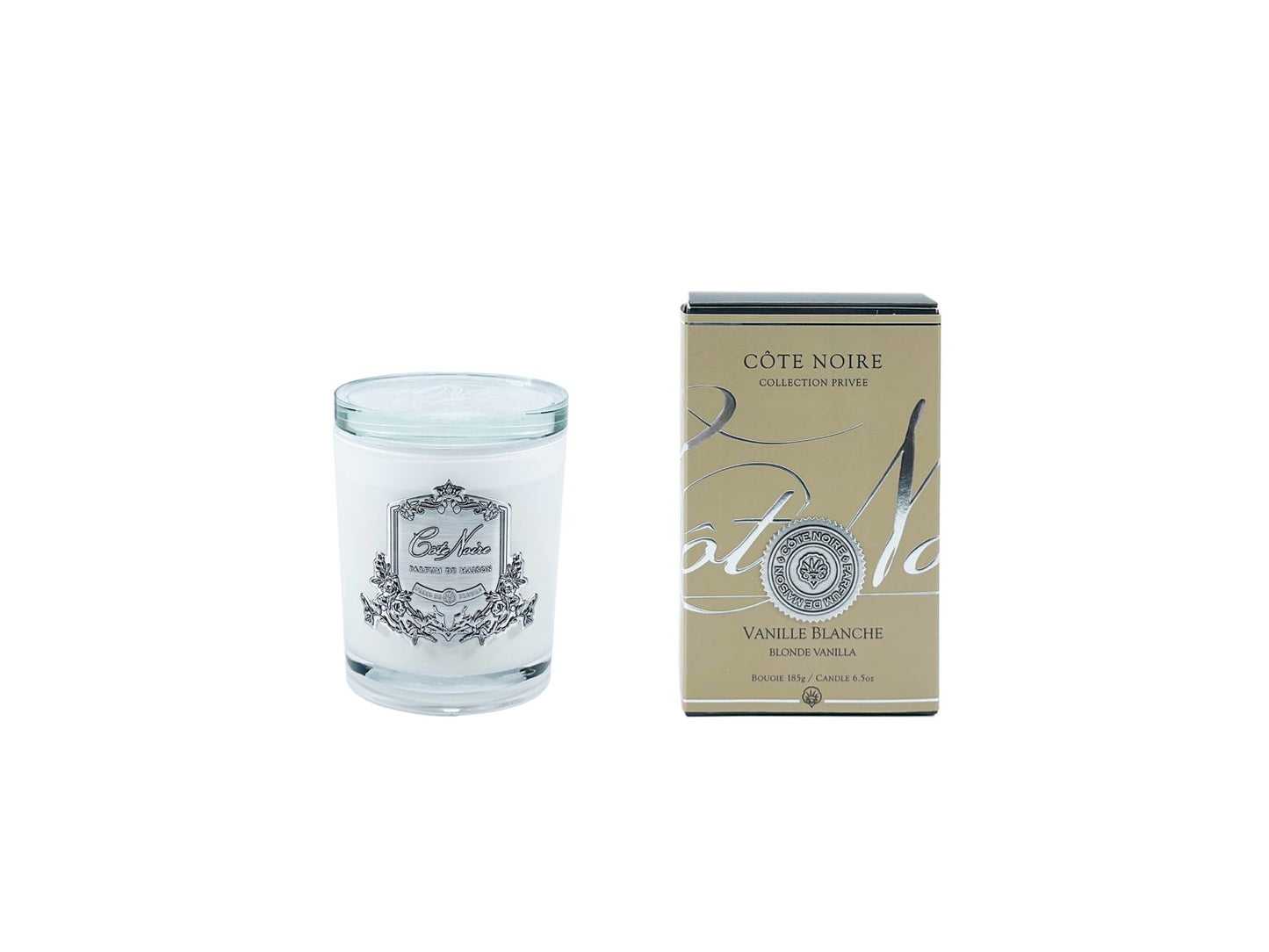 White Vessel Candle - Blonde Vanilla  - Silver Badge