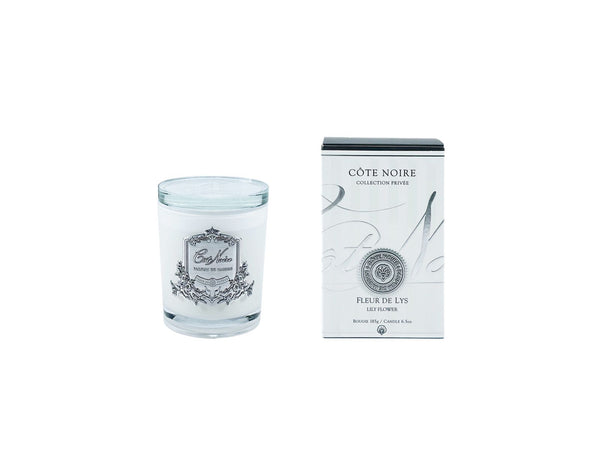 White Vessel Candle - Lily Flower - Silver Badge