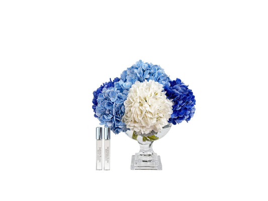 *NEW* LUXURY PROVENCE HYDRANGEAS BOUQUET MEDIUM - MIXED BLUE - SILVER BADGE - PHB03M