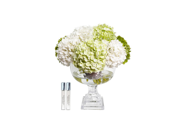 *NEW* LUXURY PROVENCE HYDRANGEAS BOUQUET LARGE - MIXED GREEN - SILVER BADGE - PHB01L