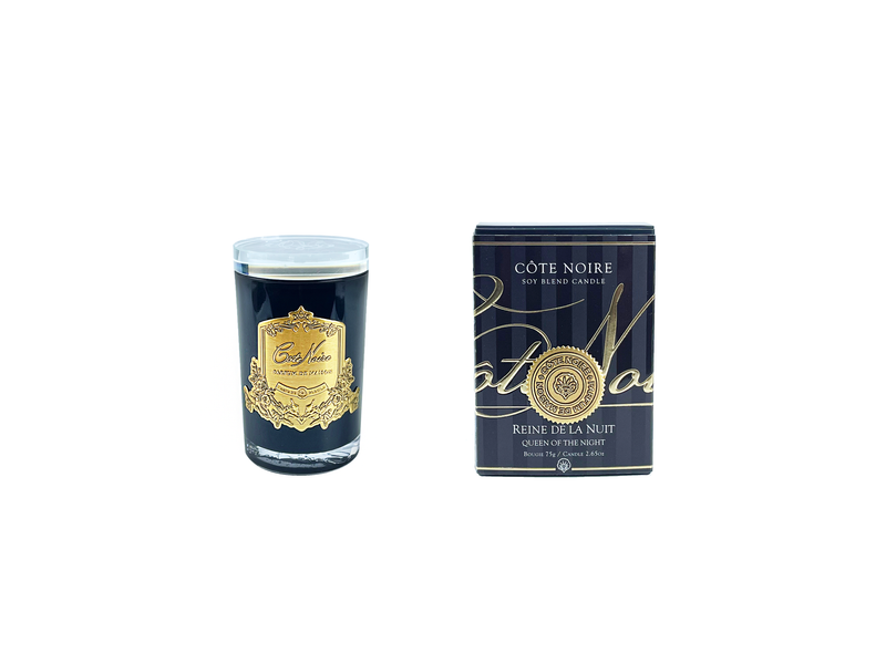 NEW Cote Noire Soy Blend Candle - Queen of the Night - Gold - Crystal Glass Lid