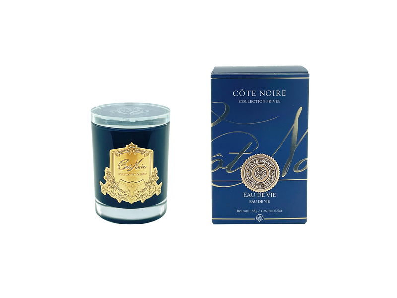 NEW Cote Noire Soy Blend Candle with Crystal Glass Lid - Eau De Vie