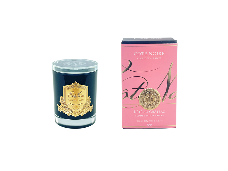 NEW Cote Noire Soy Blend Candle - Summer in the Chateau - Gold - Crystal Glass Lid