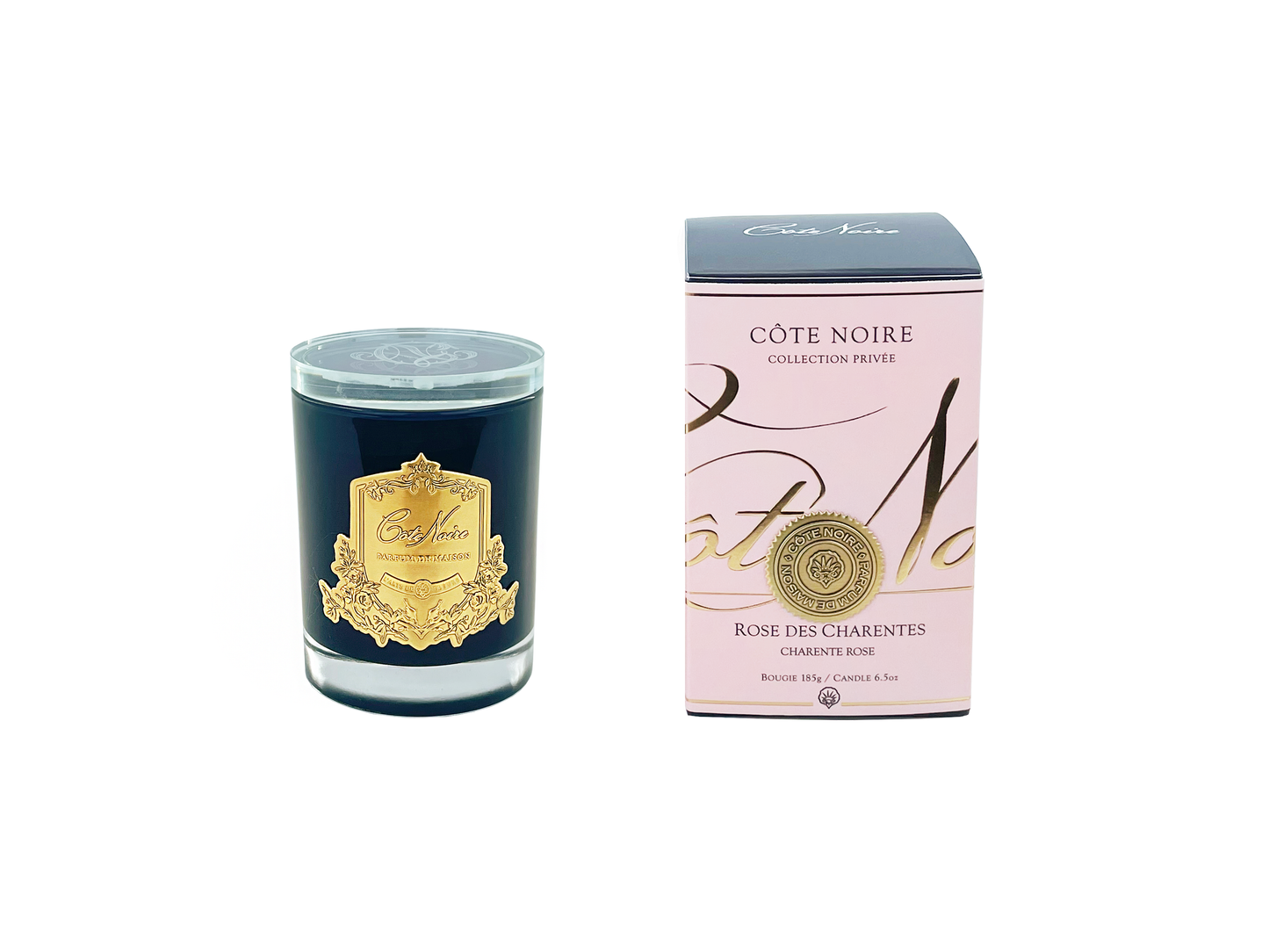 NEW Cote Noire  Soy Blend Candle - Charente Rose - Gold