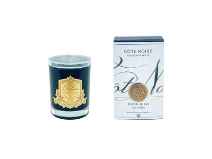 NEW Cote Noire Soy Blend Candle - Lily Flower - Gold - Crystal Glass Lid