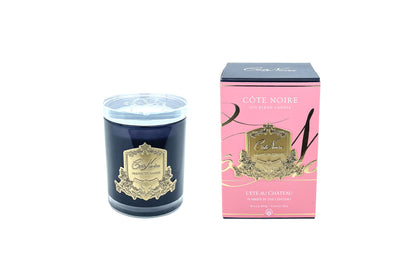 NEW Cote Noire Soy Blend Candle - Summer in the Chateau - Gold - Crystal Glass Lid