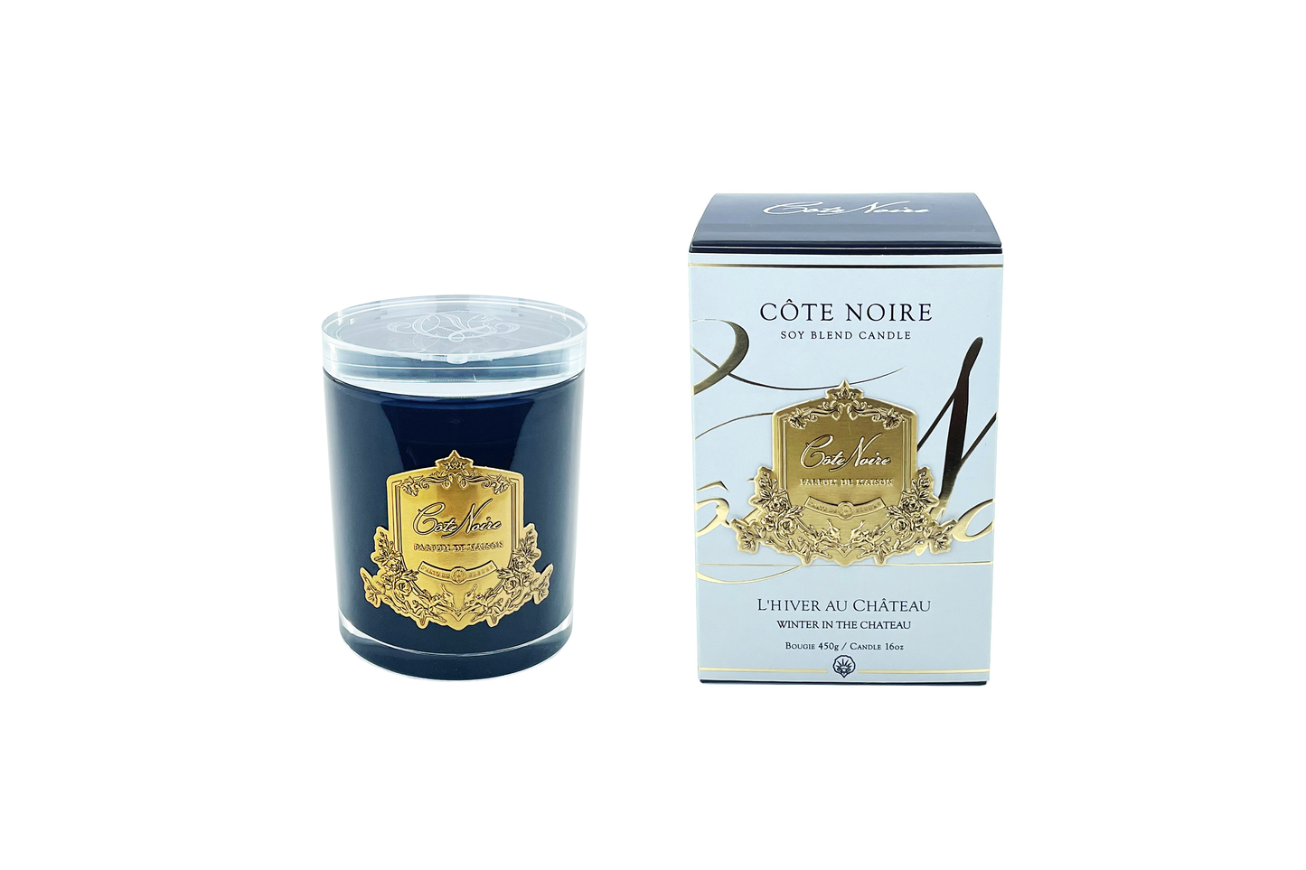 NEW Cote Noire Soy Blend Candle - Winter In the Chateau - Gold