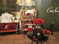 Centrepiece - Carmine Red Rose Buds & GOLD - CPRB04