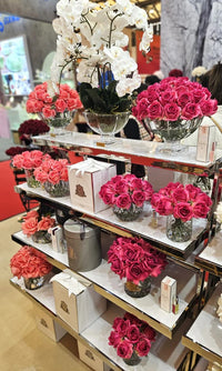 Centrepiece - Magenta Rose Buds & SILVER - CPRB07