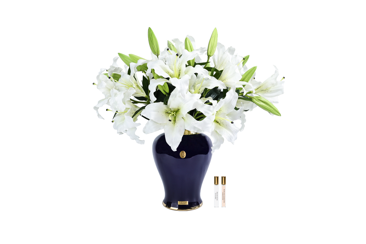 *NEW* Imperial Lilies - Ivory White/Indigo - | IMPNL01