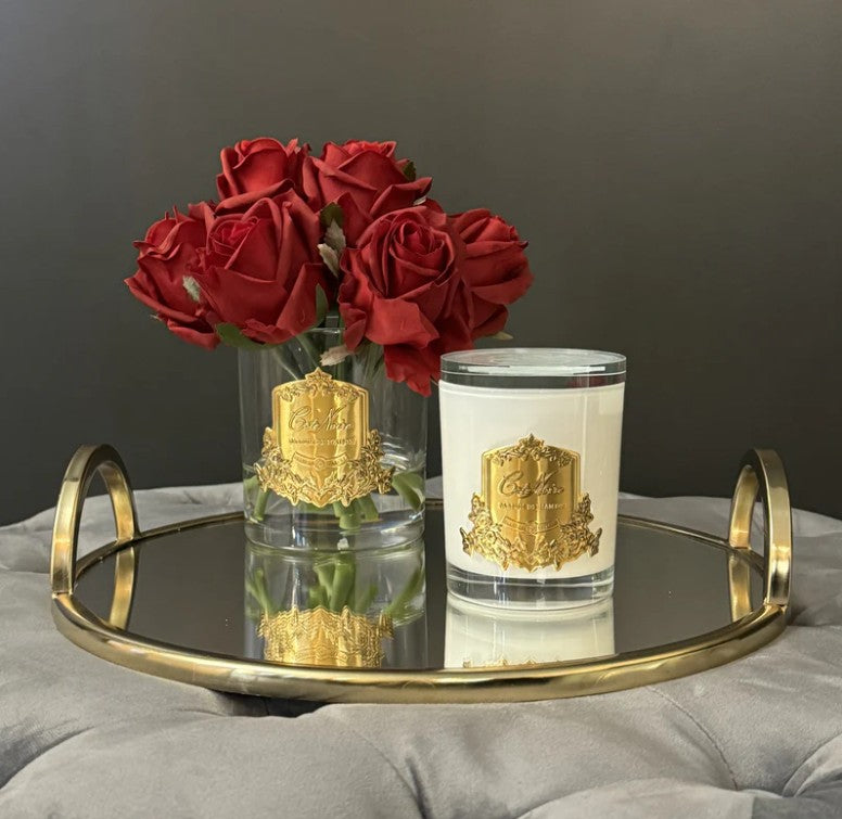 ** NEW ** Premium Bouquet - Red Rose Buds - Clear - Gold Badge - GRB04