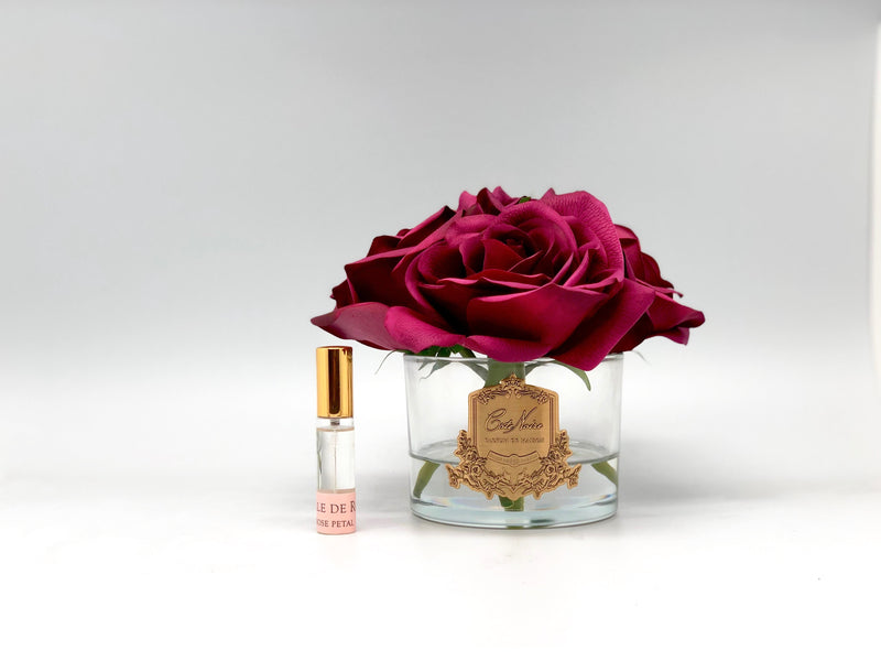 Cote Noire Perfumed Natural Touch 5 Roses - Clear - Carmine Red - Burgundy Box - GMR90