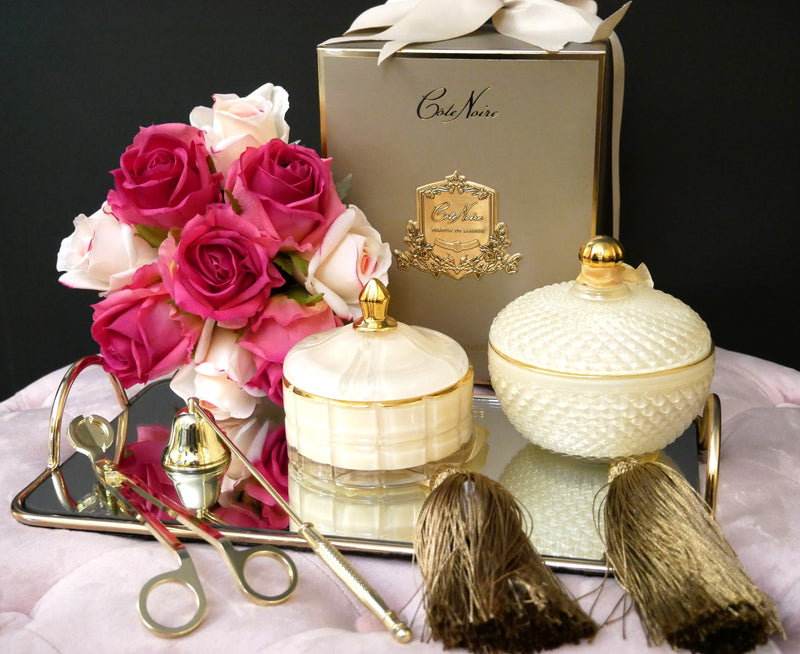 Art Deco Candle - Cream & Gold - Blonde Vanilla - GML45015