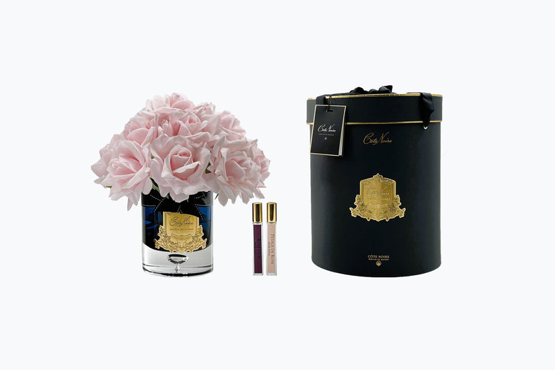 Luxury Grand Bouquet Dark Glass - Gold Badge - French Pink- Black Box - LTWB03
