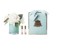 Cote Noire - Herringbone Flower Jade - White Roses - HCF51