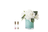 Cote Noire - Herringbone Flower Jade - White Roses - HCF51