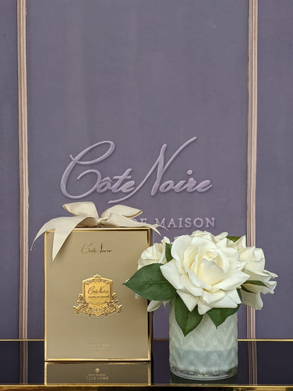 Cote Noire - Herringbone Flower Cream - Champagne Roses - HCF02