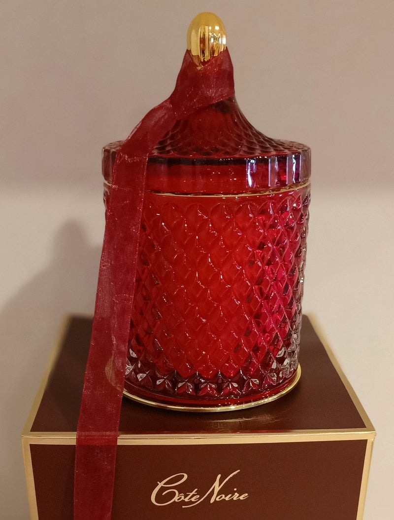 Grand Red & Gold Art Deco Candle - Rose Oud - GML45011