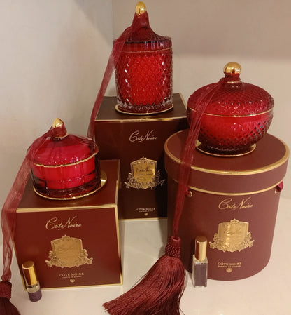 Grand Red & Gold Art Deco Candle - Rose Oud - GML45011