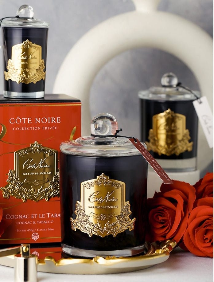 Cote Noire 450g Soy Blend Candle - Cognac & Tabacco - Gold - GML45024