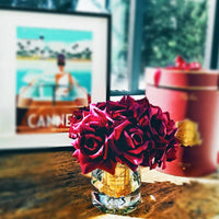 Luxury Grand Bouquet - Gold Badge - Carmine Red - Burgundy Box - LTW04